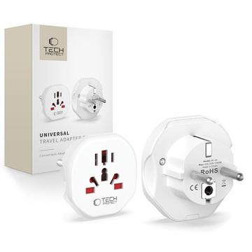 Tech-Protect Adaptador universal de viaje - Enchufe UE a EE.UU./Reino Unido/AU/CN