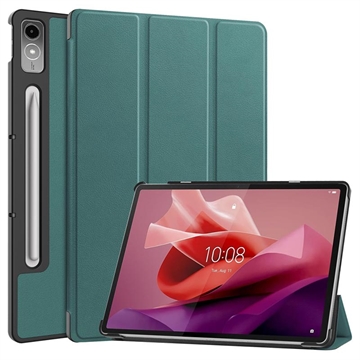 Funda Inteligente de Tres Pliegues para Lenovo Tab P12 - Verde