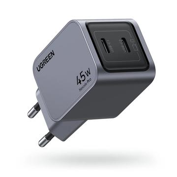 Cargador de pared Ugreen X707 Nexode Pro 45W con 2 puertos USB-C - Gris