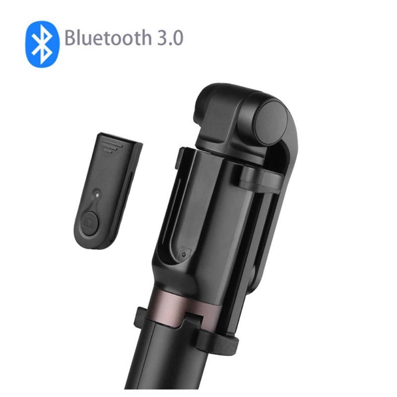 Palo Selfie y Trípode Bluetooth con disparador inalámbrico - Negro