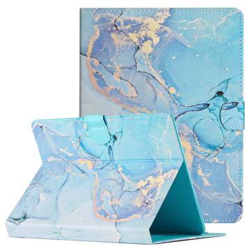 Funda Folio Universal para Tablet con Diseño de Mármol - 10" - Azul