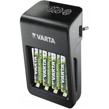 Varta LCD Plug Charger+ Cargador de batería con 4 pilas R6/AA