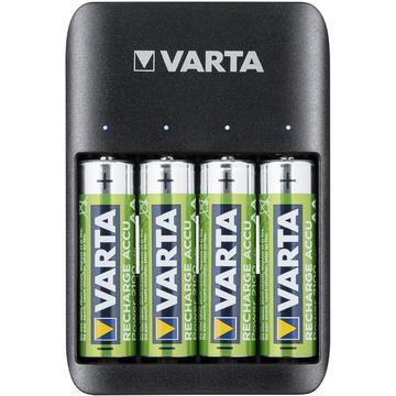 Cargador de batería Varta Quattro con 4 pilas R6/AA