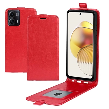 Funda con Tapa Vertical para Motorola Moto G73 - Rojo