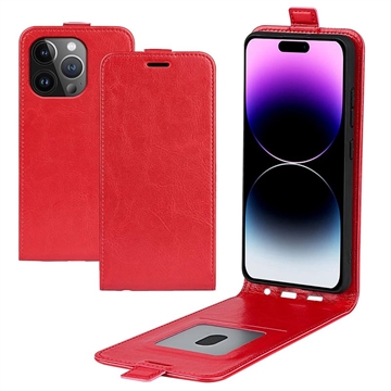 Funda con Tapa Vertical para iPhone 15 Pro - Rojo