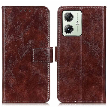 Funda con Cierre Magnético para Motorola Moto G54 - Estilo Cartera - Marrón