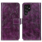 Funda de cartera con cierre magnético para Samsung Galaxy S25 Ultra - Púrpura