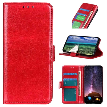 Funda con Cierre Magnético para iPhone 15 Pro Max - Estilo Cartera - Rojo