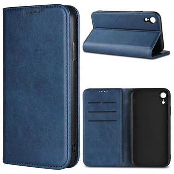 Funda con Cierre Magnético Retro para iPhone XR - Estilo Cartera - Azul