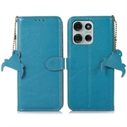 Funda con RFID para Motorola Moto G75 - Estilo Cartera - Azul