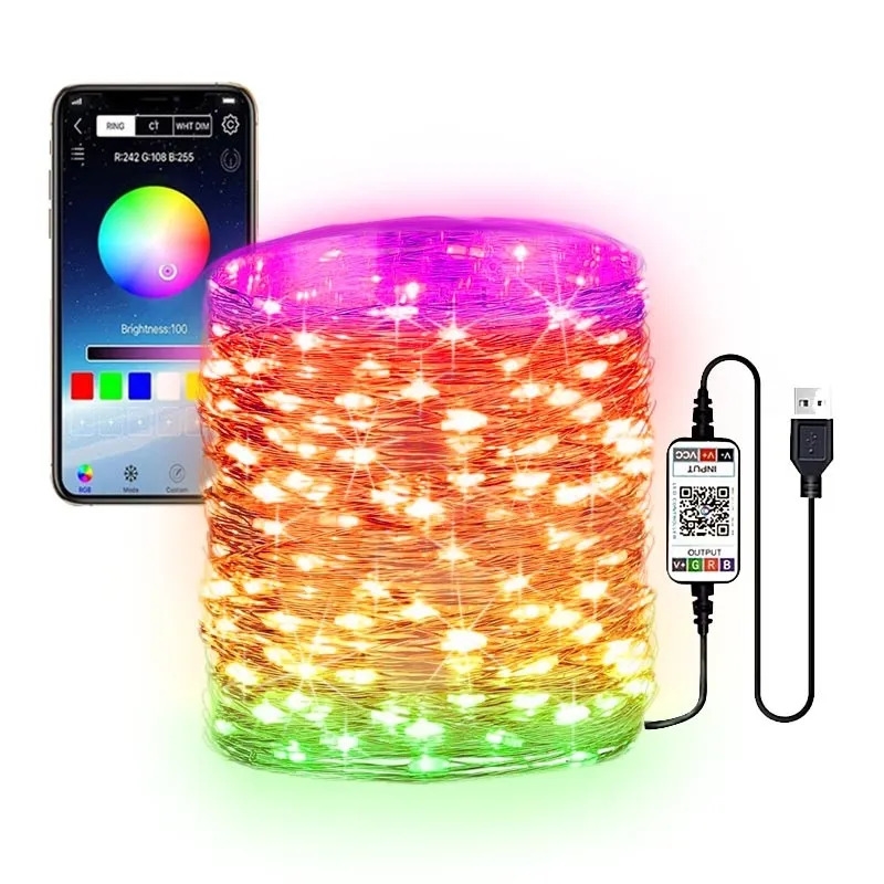 Cadena de Luces LED Impermeables con Bluetooth - 20m