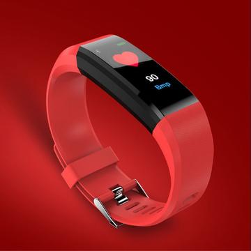 Fitness Tracker 115 Plus resistente al agua - Contador de pasos, frecuencia cardiaca - Rojo