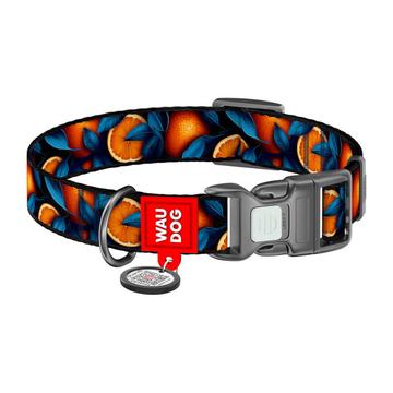 Waudog Collar de perro de nylon con código QR - Tamaño L - Naranjas