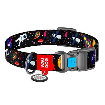 Waudog Collar de perro de nylon con código QR - Talla S - NASA