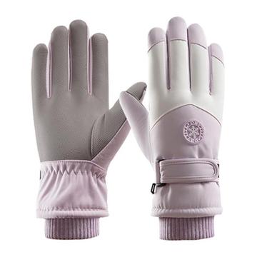 Guantes de invierno con pantalla táctil a prueba de viento - Mujer - Morado / Blanco