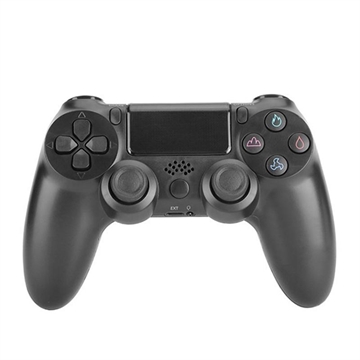 Mando de juegos inalámbrico Gamepad para PS4 Joystick con altavoz y conector para auriculares estéreo - Negro