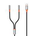 XO NB-R269B Cable de audio 2 en 1 - USB-C / 2x3.5mm - 1.2m - Negro