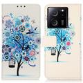 Funda Glam Serie para Xiaomi 13T/13T Pro - Estilo Cartera - Árbol Floreciente / Azul