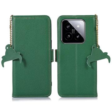 Funda con RFID para Xiaomi 14 Pro - Estilo Cartera - Verde