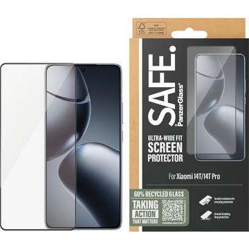 Protector de pantalla de vidrio templado PanzerGlass Safe Ultra-Wide Fit Xiaomi 14T/14T Pro - 9H - Borde negro