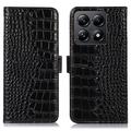 Funda Crocodile con RFID para Xiaomi 14T Pro - Estilo Cartera - Negro