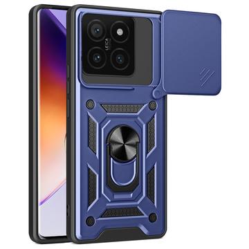 Funda Híbrida con Anillo Giratorio y Protector de Cámara para Xiaomi 14T - Azul