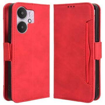 Funda Estilo Cartera Cardholder Serie para Xiaomi Poco M6/Redmi 13R - Rojo