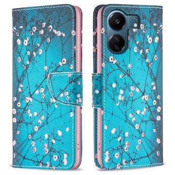 Funda Cartera Wonder Series para Xiaomi Poco C65/Redmi 13C - Flores Blancas