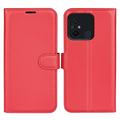 Funda con Cierre Magnético para Xiaomi Redmi 12C - Estilo Cartera - Rojo