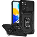 Xiaomi Redmi Note 11/11S Rotary Ring Hybrid Case with Camera Shield - Black