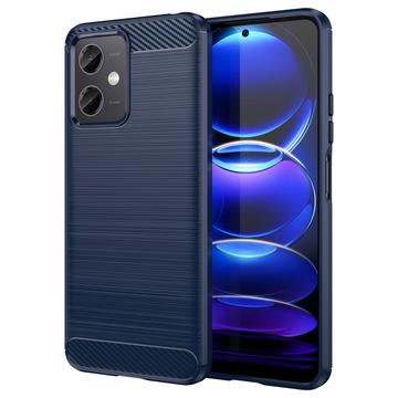 Carcasa de TPU Brushed para Xiaomi Redmi Note 12/Poco X5 - Fibra de Carbono - Azul