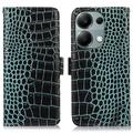 Funda Crocodile con RFID para Xiaomi Redmi Note 13 Pro 4G/Poco M6 Pro - Estilo Cartera - Verde