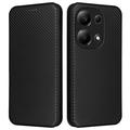 Funda con Tapa para Xiaomi Redmi Note 13 Pro 4G/Poco M6 Pro - Fibra de Carbon - Negro