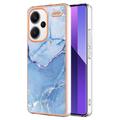 Funda TPU Marble Pattern Electrochapada IMD para Xiaomi Redmi Note 13 Pro+ - Azul