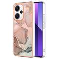 Funda TPU Marble Pattern Electrochapada IMD para Xiaomi Redmi Note 13 Pro+ - Rosa