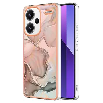 Funda TPU Marble Pattern Electrochapada IMD para Xiaomi Redmi Note 13 Pro+ - Rosa