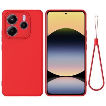 Xiaomi Redmi Note 14 5G Funda de silicona líquida con correa de mano