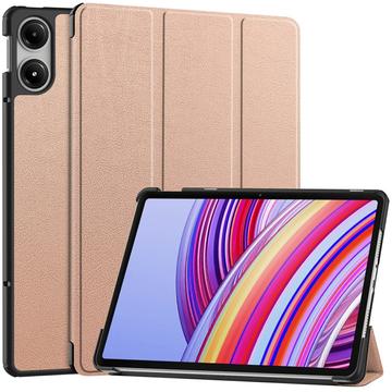 Funda Inteligente de Tres Pliegues para Xiaomi Redmi Pad Pro/Poco Pad - Rosa Dorado