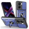 Funda híbrida con anillo giratorio y protector de cámara para Xiaomi Redmi Turbo 4/Poco X7 Pro - Azul