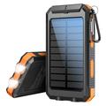 YD-886 Banco de Energía Solar Resistente al Agua 8000mAh con Linterna, Brújula - Naranja