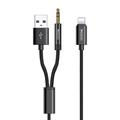 Yesido YAU18 2 en 1 Lightning AUX & Charging Cable - 1.2m