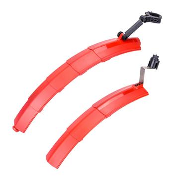 ZTTO ZT03 2Pcs Bike Fender Set Delantero+Trasero Guardabarros con Luz Trasera (con Accesorio de Instalación) - Rojo