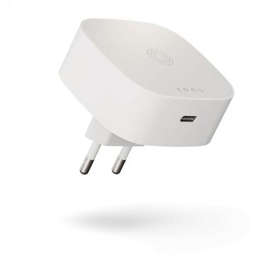 Zens Essential Adaptador magnético de carga inalámbrica con puerto USB-C de 18W - Blanco