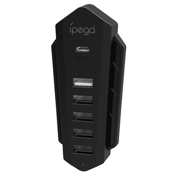 Concentrador USB PS5 iPega P5036 - 5xUSB-A, 1xUSB-C - Negro