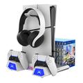 iPega PG-P5S023 Soporte de carga multifuncional RGB con refrigeración para Sony PlayStation 5/PlayStation 5 Slim - Blanco