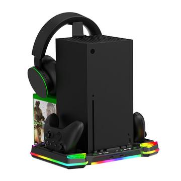 iPega PG-XBX025S Soporte de carga multifuncional con refrigerador y RGB para Xbox - Negro