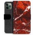 Funda Cartera Premium para iPhone 11 Pro - Mármol Rojo