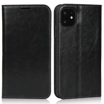 Funda de Cuero para iPhone 11 - Estilo Cartera - Negro