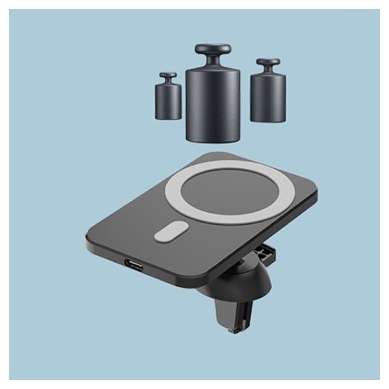 Cargador de coche inalámbrico magnético de 15W, soporte de carga rápida,  adsorción para teléfono iPhone 15