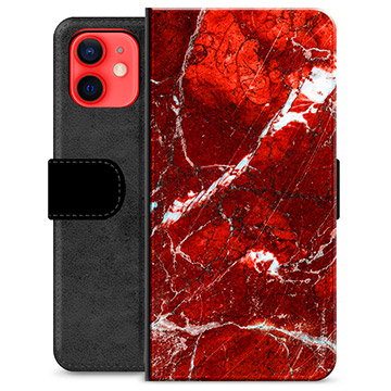 Funda Cartera Premium para iPhone 12 mini - Mármol Rojo